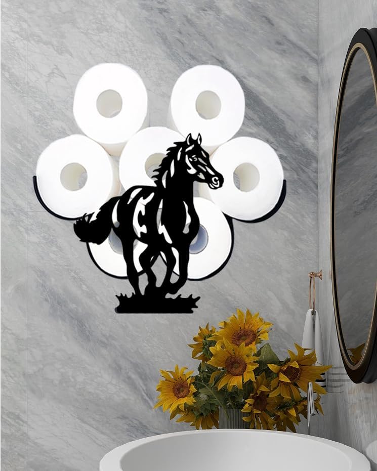 Portarrollos de papel higiénico decorativos de animales para montar en la pared, divertido soporte de papel higiénico de metal para el hogar,