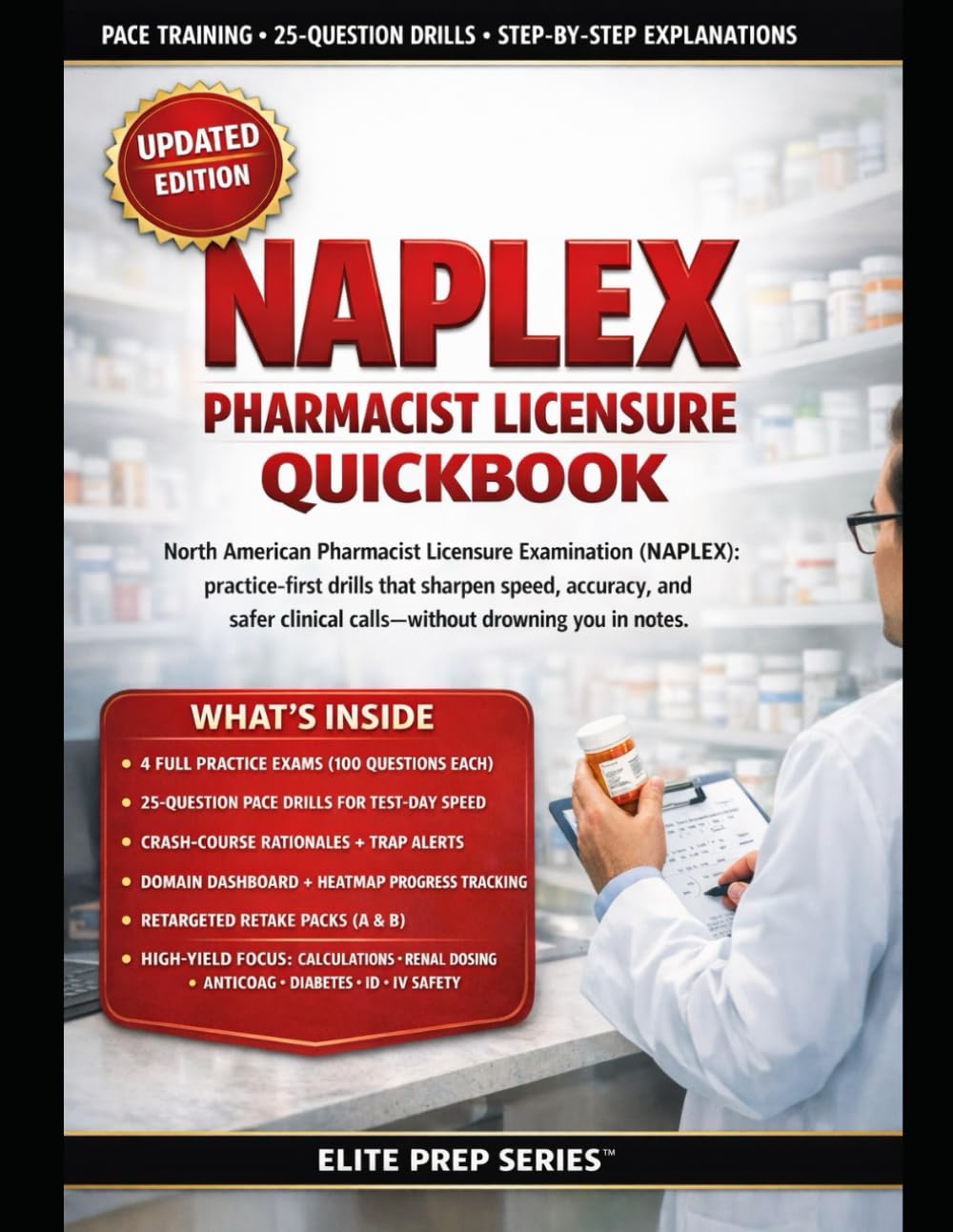 NAPLEX PHARMACIST LICENSURE QUICKBOOK: A practice-first blueprint-aligned system with 4 timed exams, deep rationales, and retake drills for the North American Pharmacist Licensure Examination