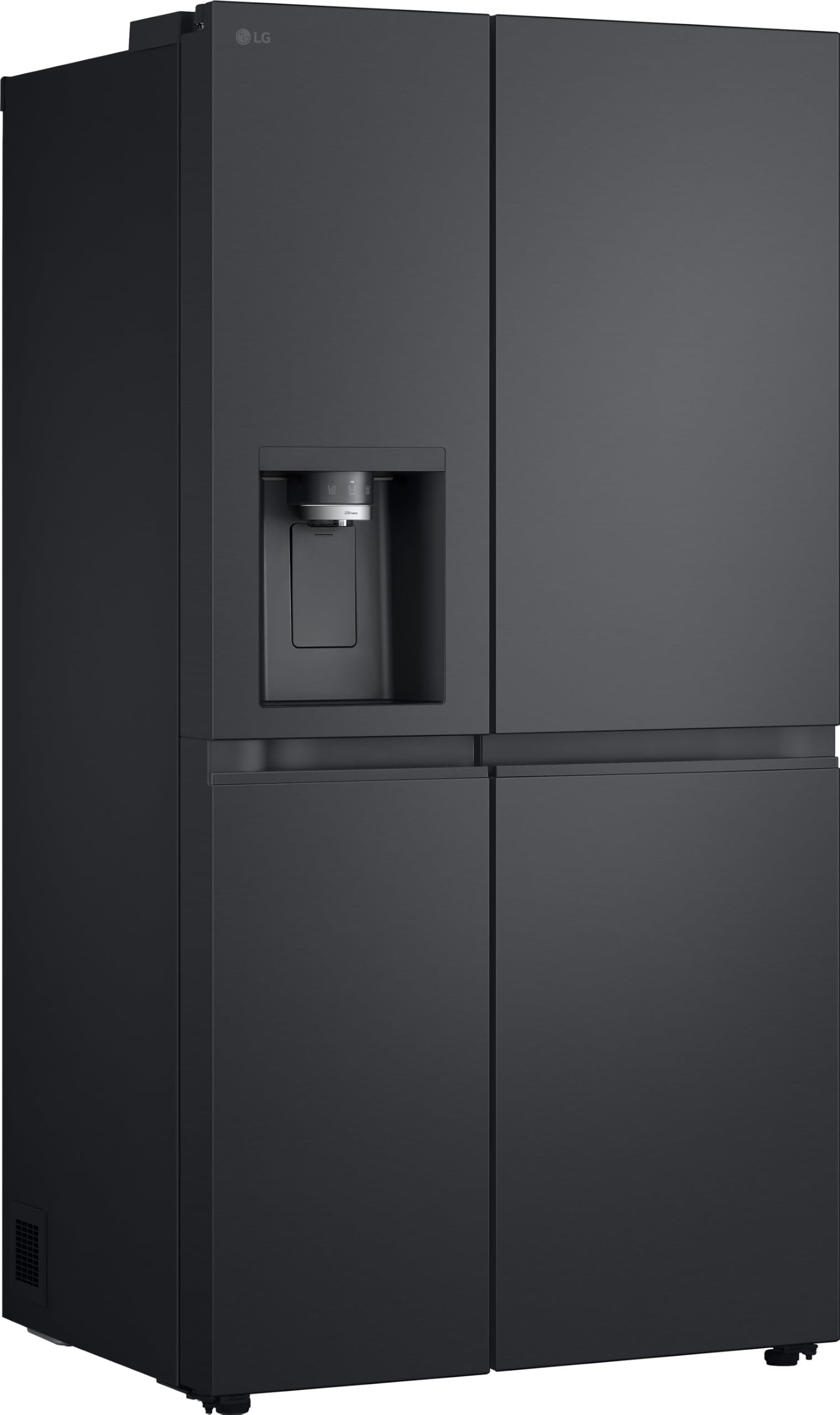 LG GSLE91EVAC Side by Side Kühlschrank, Klasse C, 628 L, Multi-Door Kühlschrank mit Gefrierfach, Eis-, Crushed Ice- Wasserspender mit UVnano, Total NoFrost, Smart Inverter Kompressor, Wi-Fi