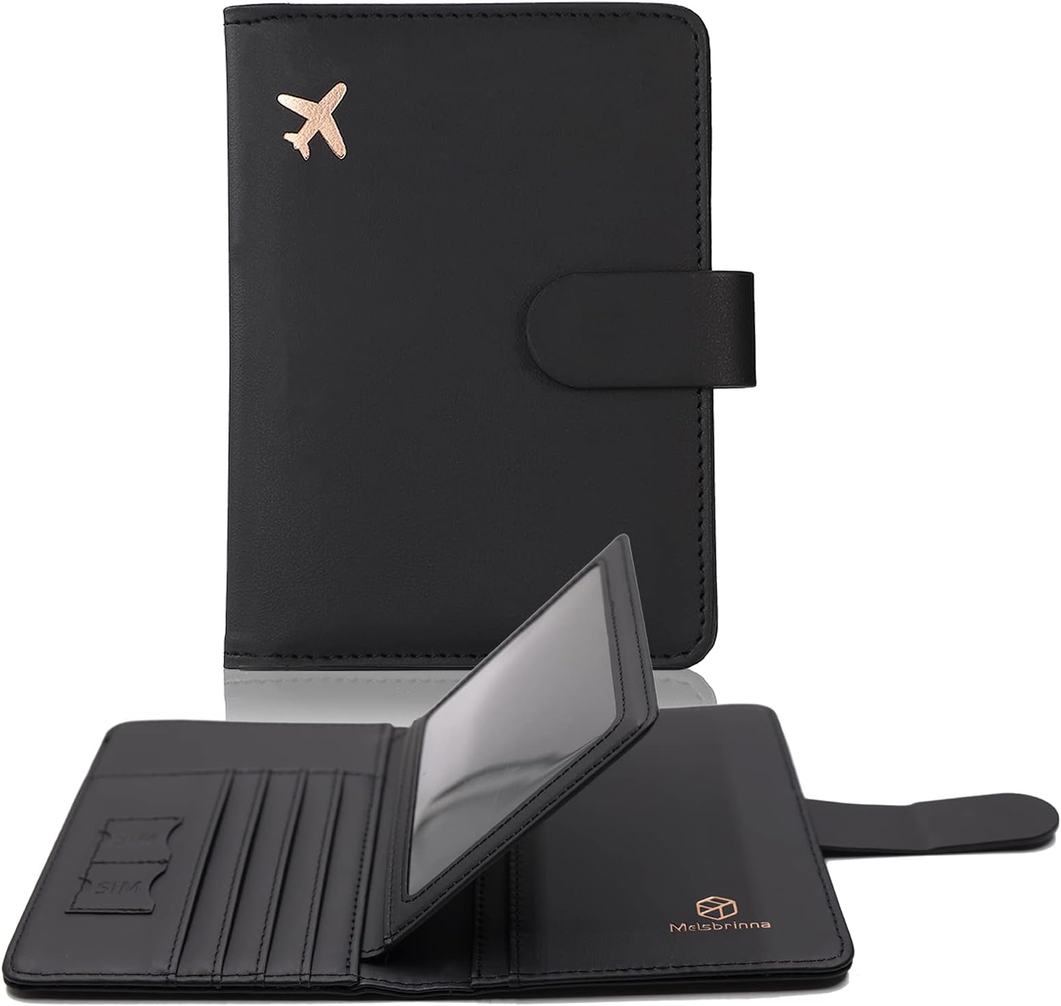 Rfid Passport Holder for Travel women/Men, Cute Passport Wallet Rfid Blocking Card Slots, Rfid Passport Cover/CaseTravel Wallet, Passport Book Holder (1, Black)