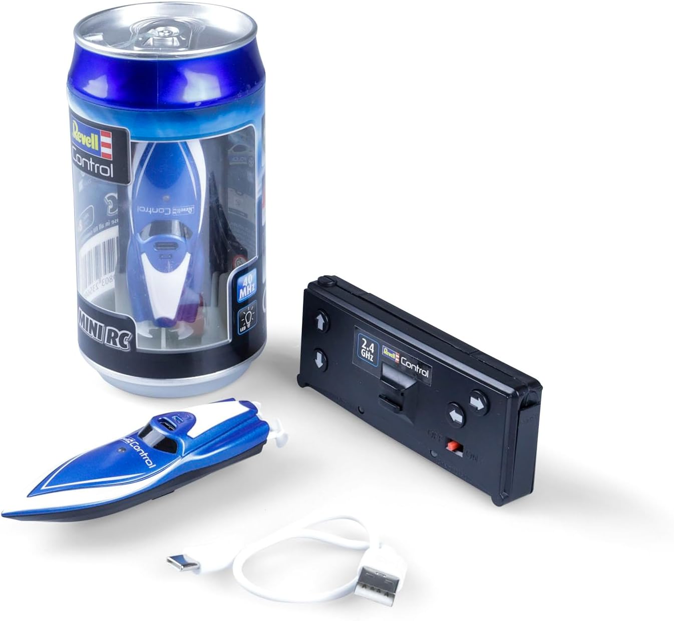 Revell Control 23570 Mini RC Speedboat - Blue With Precise 2.4 GHz Control, 7.5cm in length