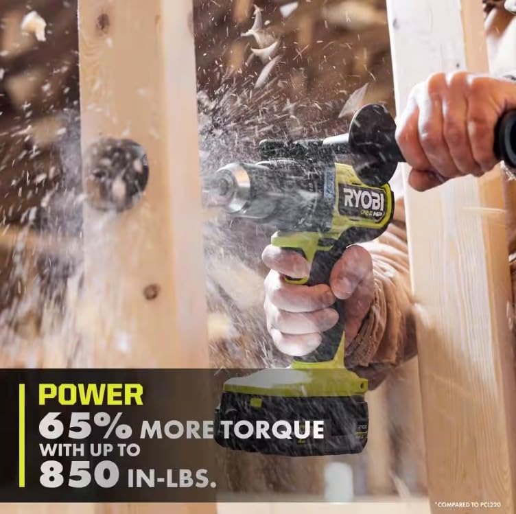 RYOBI ONE+ HP 18V Brushless Cordless 1/2 in. Hammer Drill (Tool Only) (Renewed)