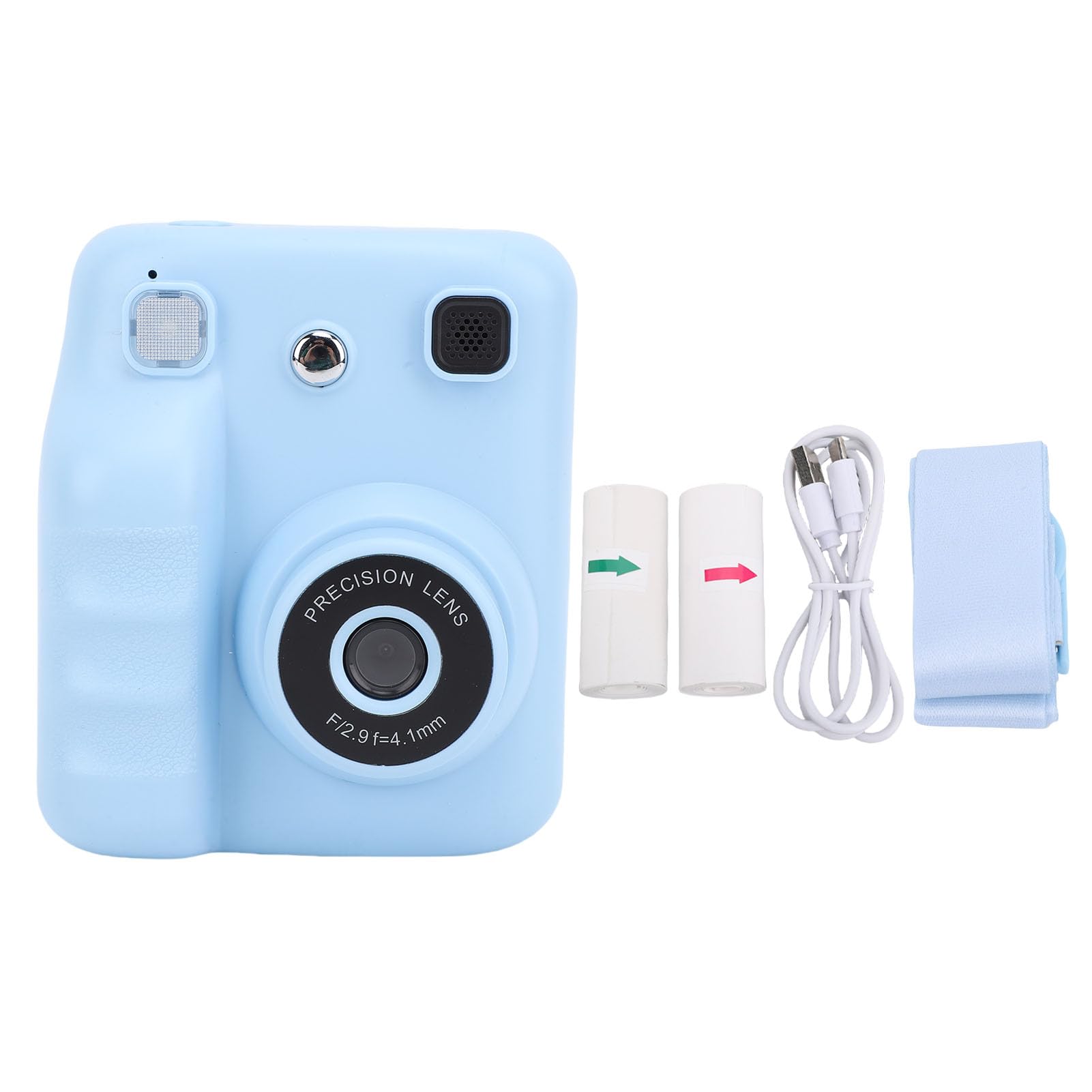 Instant Print Camera Ekran HD 48MP 1080p Auto Focus Mp3 Odtwarzanie Kamera Drukowania Podróży (Dołączona karta pamięci 32 GB)