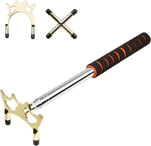 Adhafera Billards Cue Stick Bridge, Extension Snooker Cues Bridge with Brass Bridge Head, Retractable Pool Rest Stick, Snooker Accessories for Snooker, Game, Competition