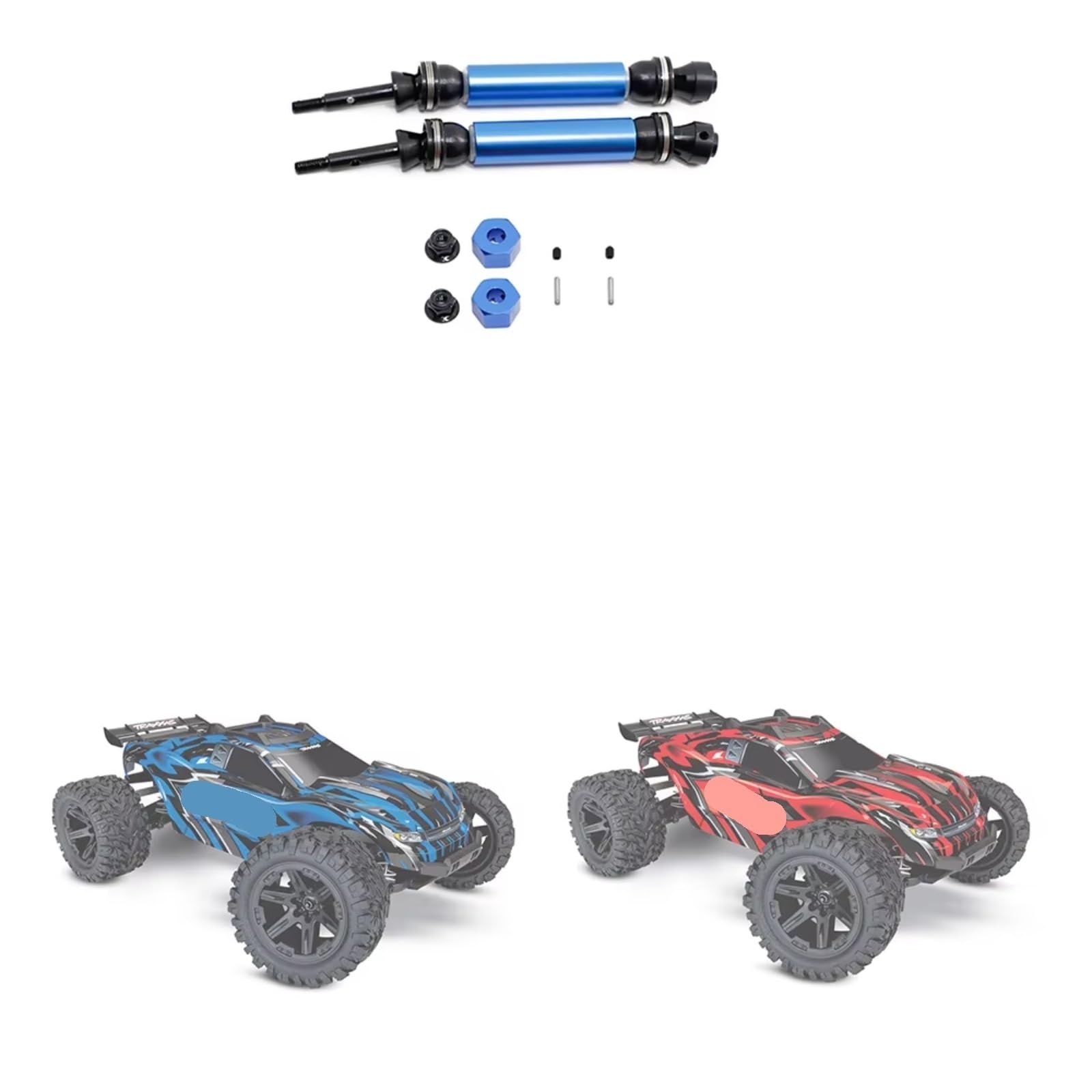 RC-Cars-Upgrade Teile Für Traxxas Für Slash Für Rustler Für Hoss 1/10 RC Auto-Tuning-Teile 2-teilige Metall-Hinterradantriebswelle CVD