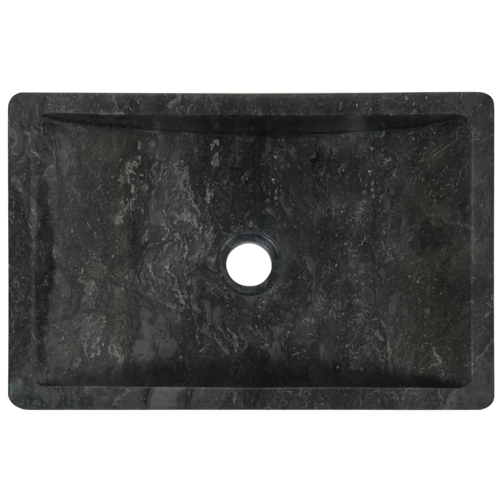 Lavabo de mármol Negro con Brillo 45x30x12 cm Lavado De Bano Lavabo Suspendido
