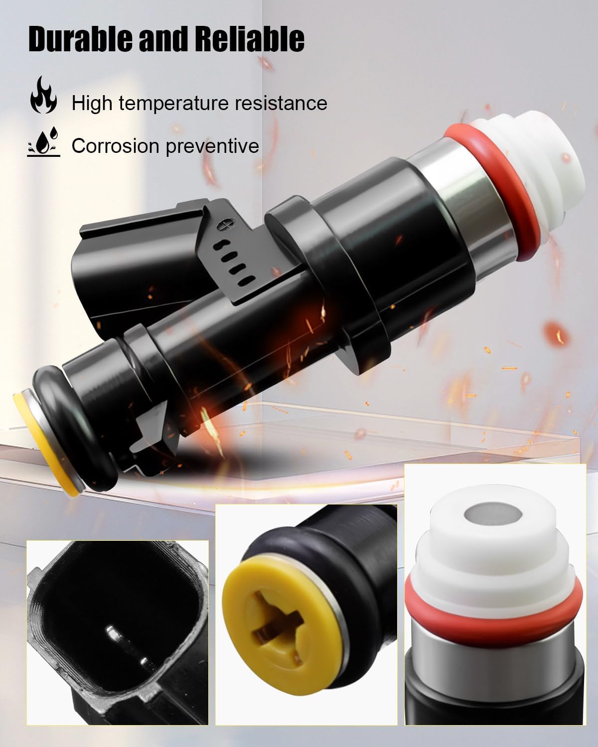 4 Pcs Fuel Injectors Set Compatible with Honda Accord Civic CR-V 2008-2015 Acura ILX TSX 2009-2015 Replace 16450R40A01 16450R40Y01 FJ1046 MP56160 8002082N