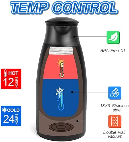 Miniatura 8 de Jarra de café de 70 onzas con aislamiento térmico de acero inoxidable para café, agua caliente, té, bebidas calientes, mantiene 12 horas calientes