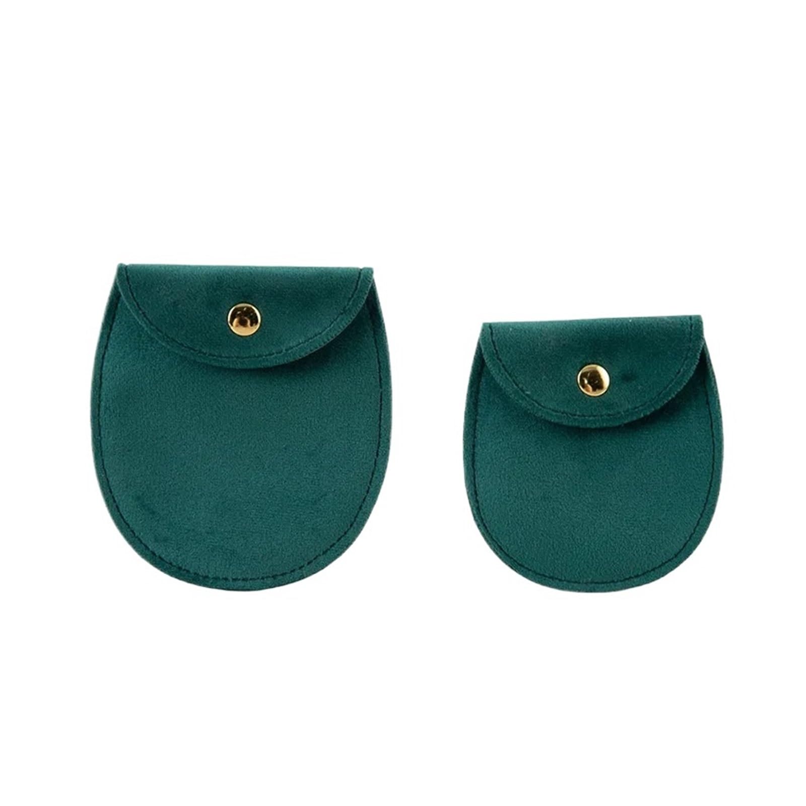 LXLAEOANG Velvet Jewellery Pouches Snap Button Jewellery Pouch Fillet Velvet Bag Envelope Jewelry Necklace Bracelet Storage(Green-9x10cm)