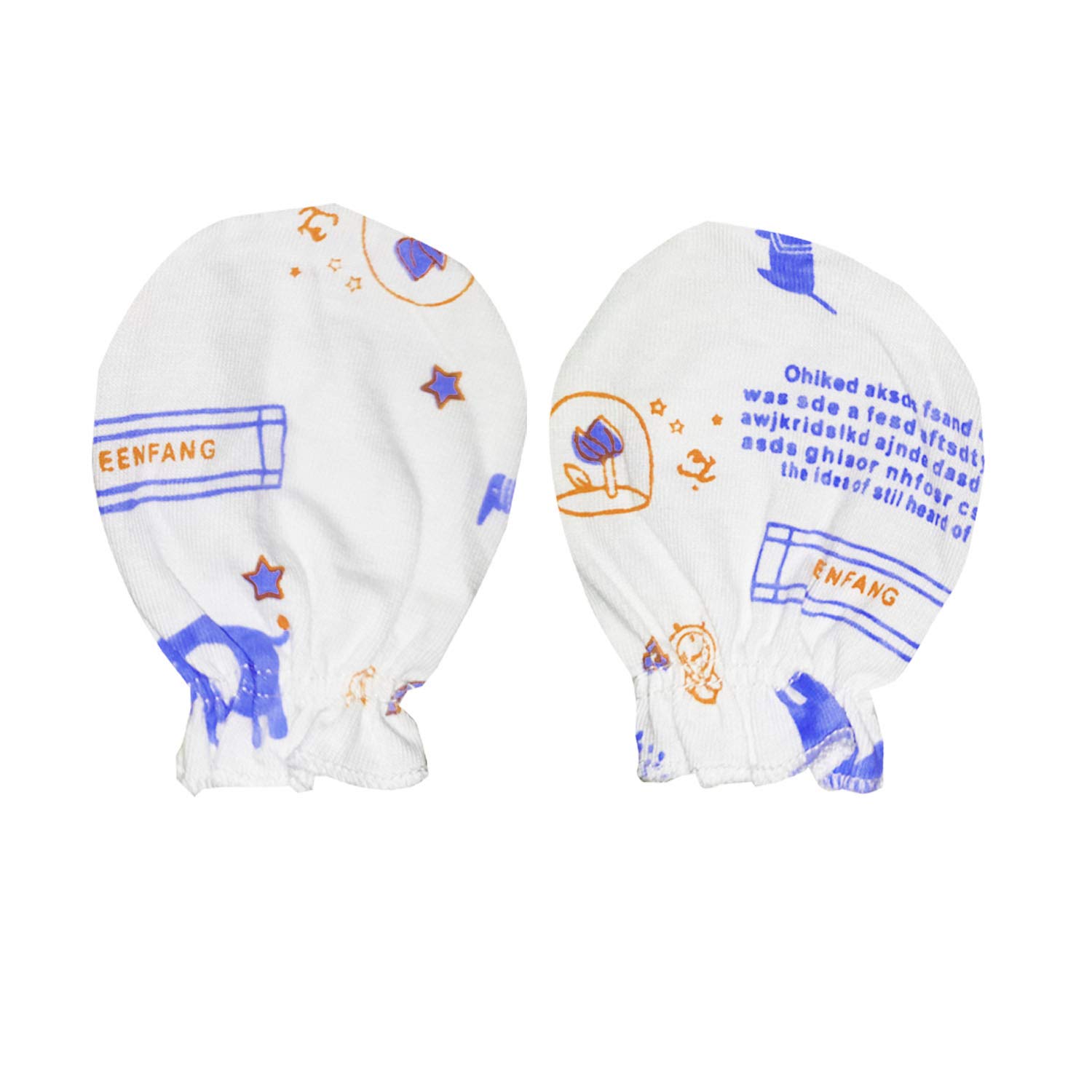 KIDEEZGUILD... Baby Girl's and Baby Boy's Infant Accessories Cotton Soft Cloth Printed Mitten Combo Pack of 6 (Multicolour; 0 to 3 Months) 4