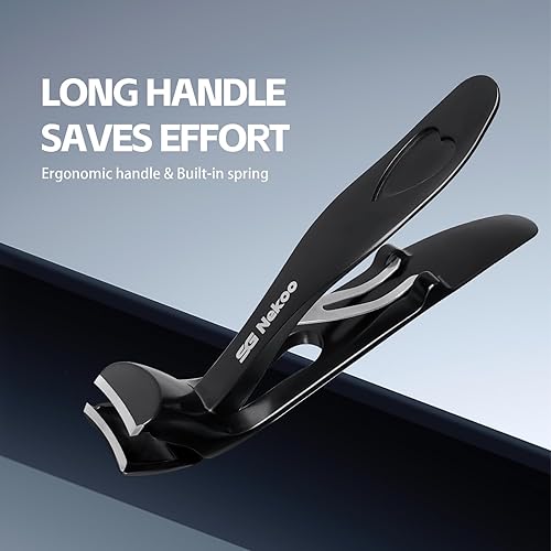 Miniatura 5 de Cortaúñas en ángulo para adultos mayores, uñas gruesas, antisalpicaduras, apertura de mandíbula ancha, recortadora con lima para artritis, adultos,