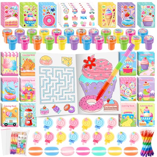 BenLouis 84Pcs Candyland Party Favors Ice Cream Donut Coloring Book