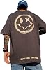 Air Buy Mens Short Sleeve T-Shirt, T-Shirt, Cut and Sew, Smile Back Print, M-3XL