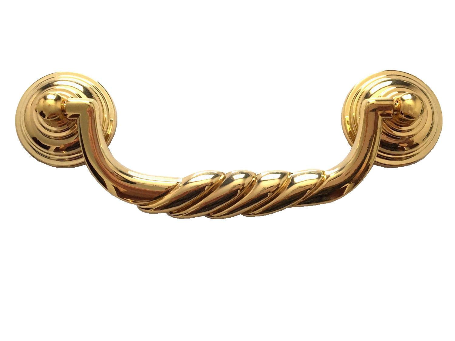 Tirador de cajón en oro pulido de 114 mm tipo columpio para gabinetes