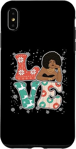 iPhone XS Max Love Christmas Black Melanin Afro African American Xmas Case