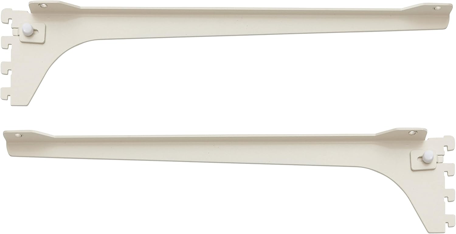 Wood One MKTTBS-2G-W Kanamono Futsuno White Bracket for Shelf Depth 17.7 inches (450 mm) Left and Right Set