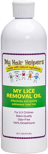 My Hair Helpers Aceite de dimeticona para eliminación de piojos y liendres, ralentiza los piojos de la cabeza, 16 onzas líquidas, funciona en 2-3