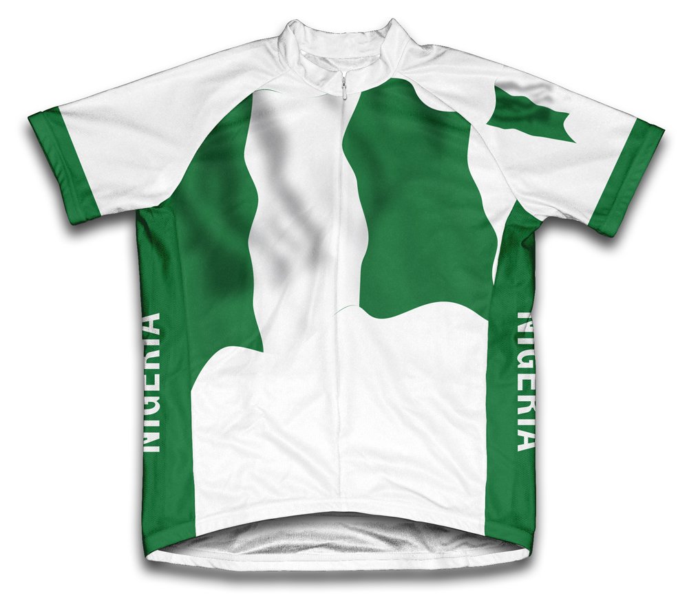 ScudoPro Nigeria Flag Short Sleeve Cycling Jersey for Men - Size 4XL