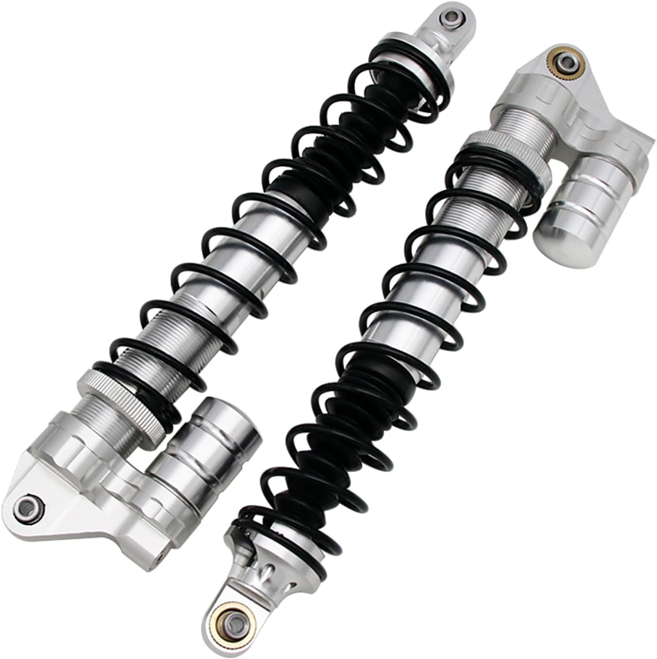 FLMLF CNC 8mm Front Shocks Absorbers with Shock Support Caps Silver for 1/5 RC HPI Baja Rovan King Motor 5B 5T 5S