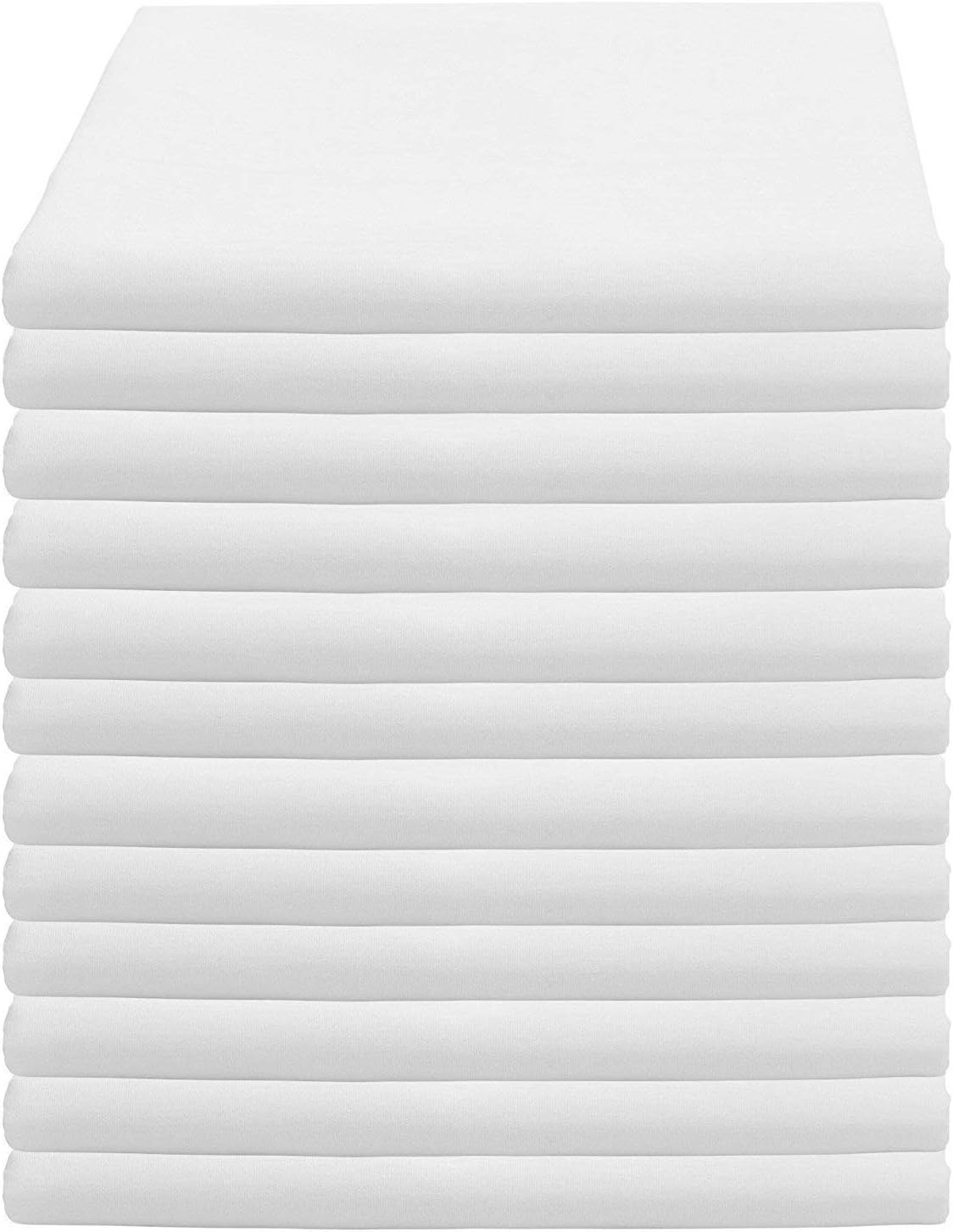 White Pillowcases, Standard Size, T-180 Thread Count Poly Cotton (Pack of 24)