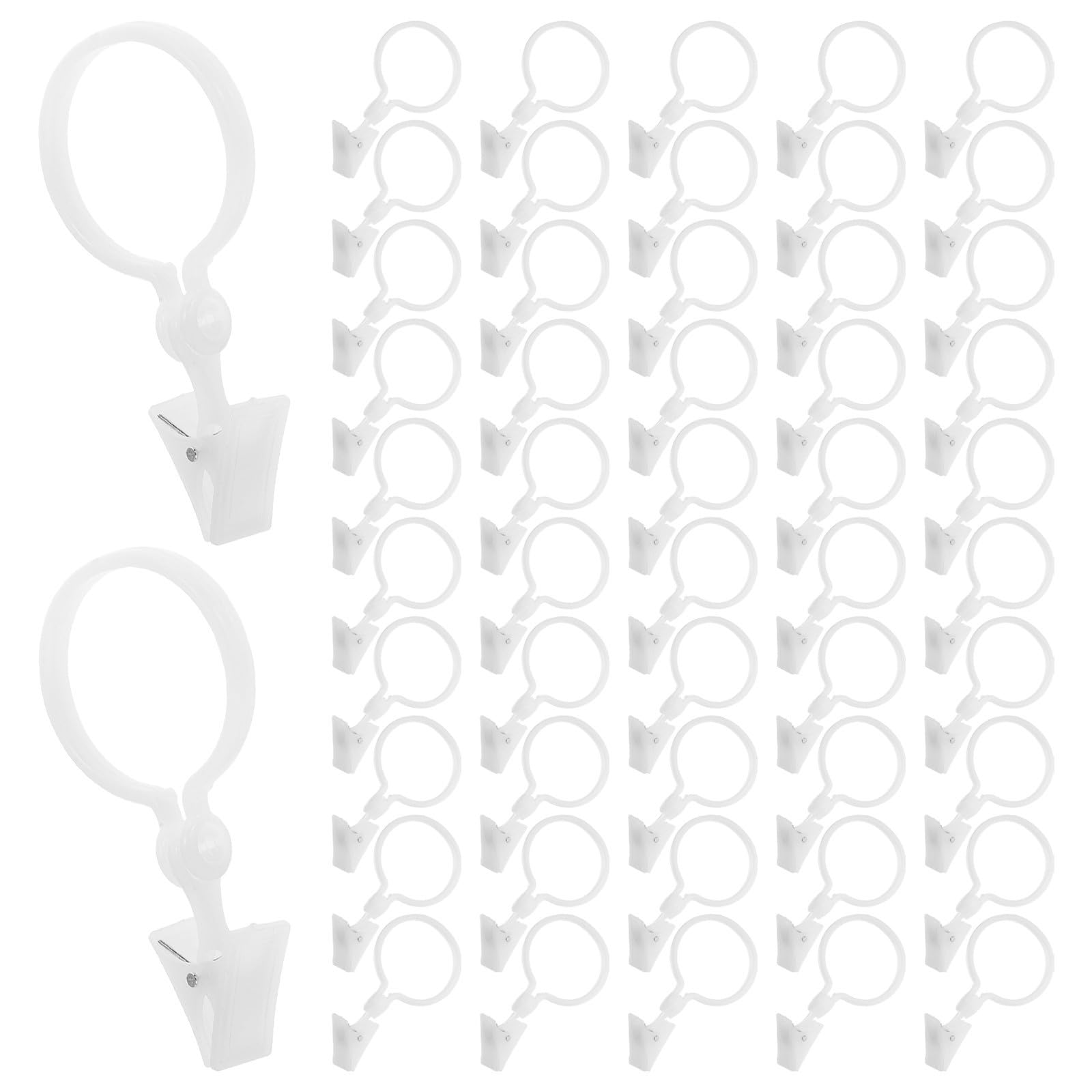 Anillos de barra de cortina con clips de resina para manualidades y confección