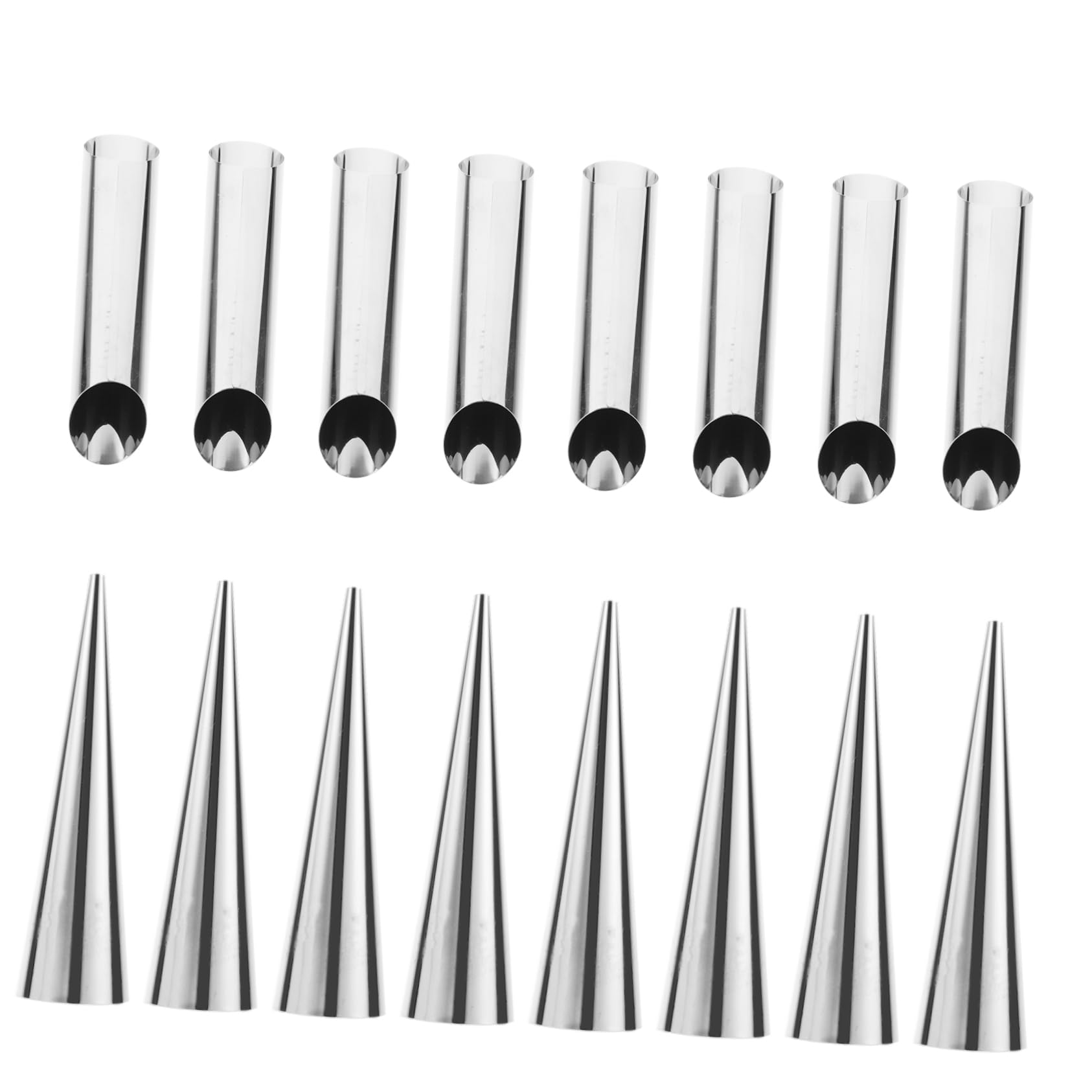 OKUMEYR 16pcs Croissant Horn Molds Stainless Steel Baking Tubes Easy to Bread Making Tools for Home Bakers and Professionals