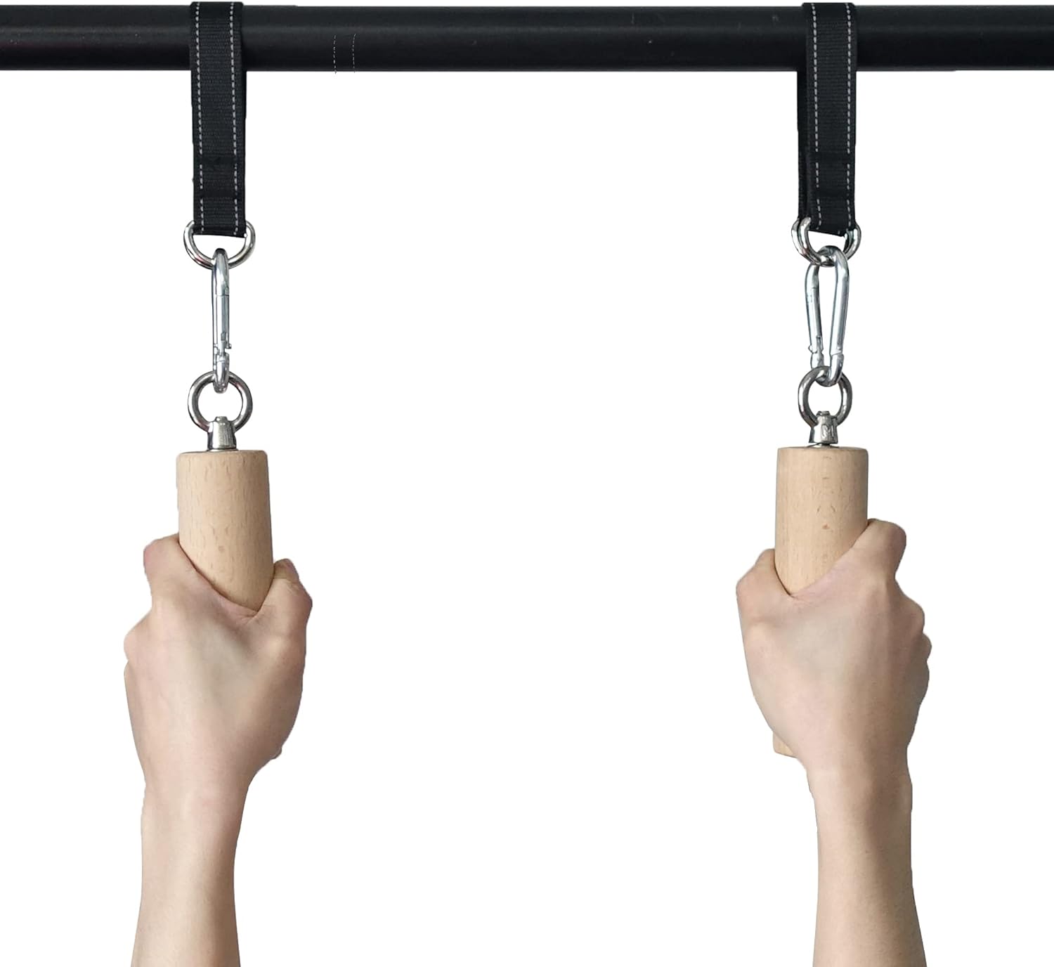 1 Pair Pull Up Handle Wooden Grip Strengthener Exerciser Training Tools for Strength Core Workout Rock Climbing Bouldering