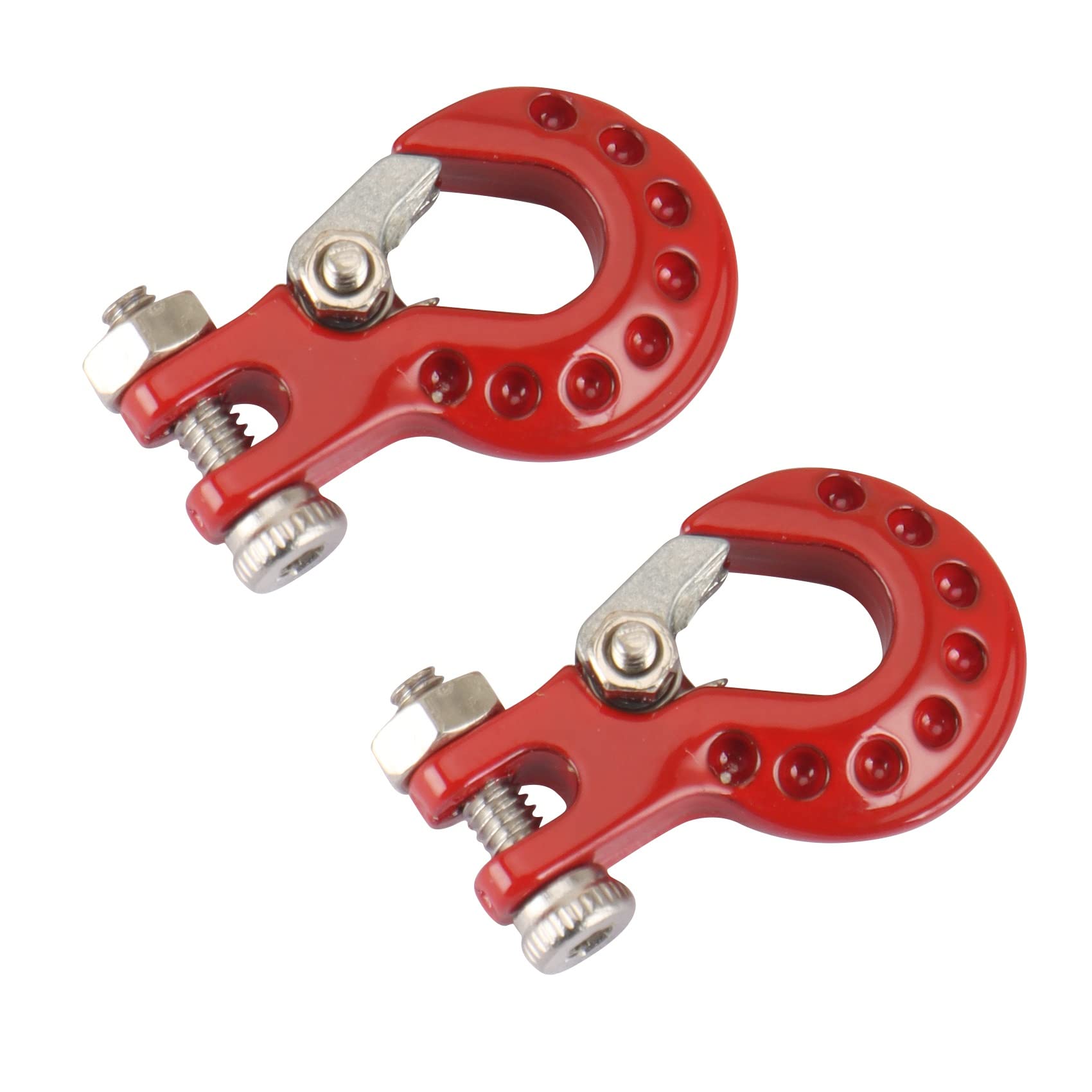 2Pcs Metal Trailer Hook Winch Hook Decoration for 1/10 RC Crawler Car SCX10 TRX4 D90 Upgrade Parts,1
