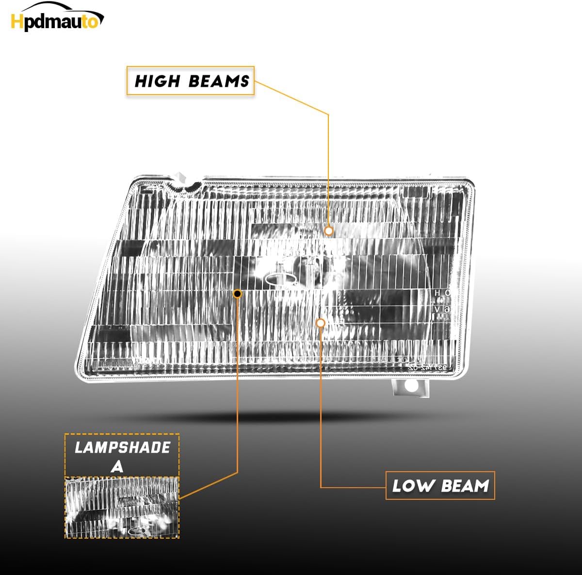 Headlight fit for Peterbilt 385/377 Truck Halogen Headlamp Right Passenger Side