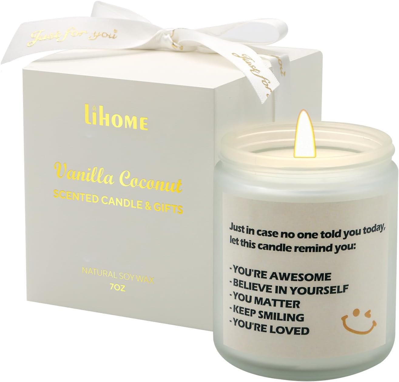 Birthday Gifts for Him Her, Anniversary Wedding, Christmas, Valentines Day, Romantic Gifts for Wife, Girlfriend, Couples Gifts for Boyfriend, Vanilla Coconut Candles(7oz)