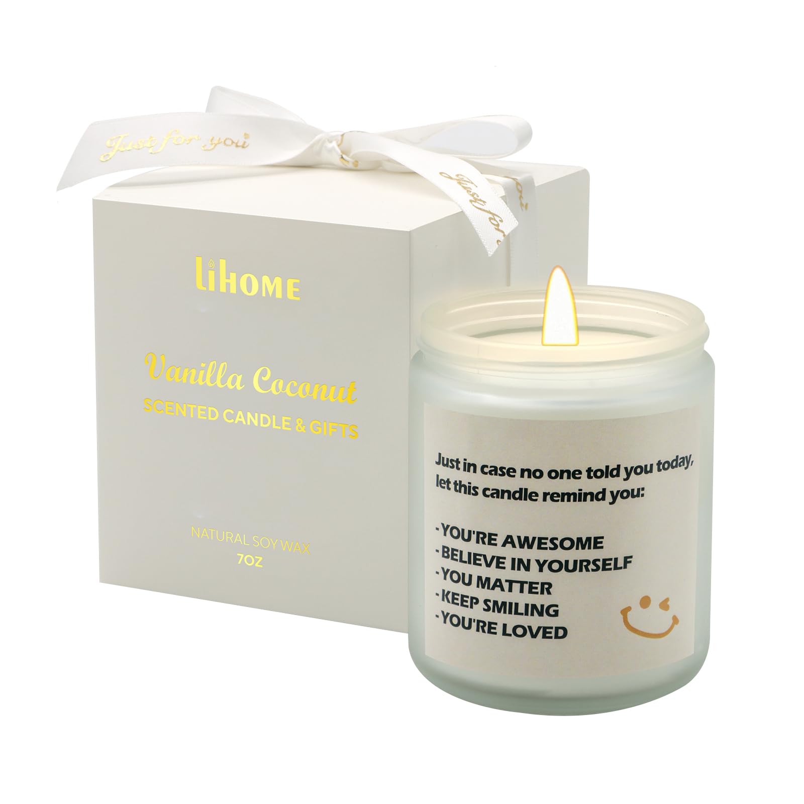 Birthday Gifts for Him Her, Anniversary Wedding, Christmas, Valentines Day, Romantic Gifts for Wife, Girlfriend, Couples Gifts for Boyfriend, Vanilla Coconut Candles(7oz)
