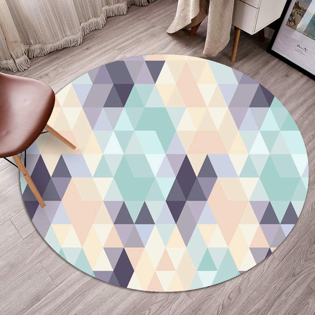 Tapis rond géométrique moderne Wen de 120cm pour décorer un sol froid
