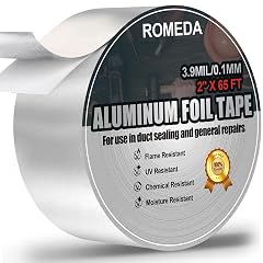 Romeda Aluminum Foil Tape 2 inch x 65 Feet Foil Tape 3 9 mil Silver Insulation Adhesive Metal