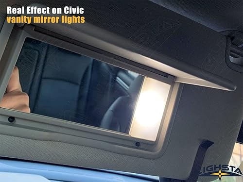 Miniatura 5 de Paquete de 6 luces LED blancas superbrillantes para interiores Honda Civic 2016 2017 2018 2019 2020 2021 + luces de matrícula y herramienta de