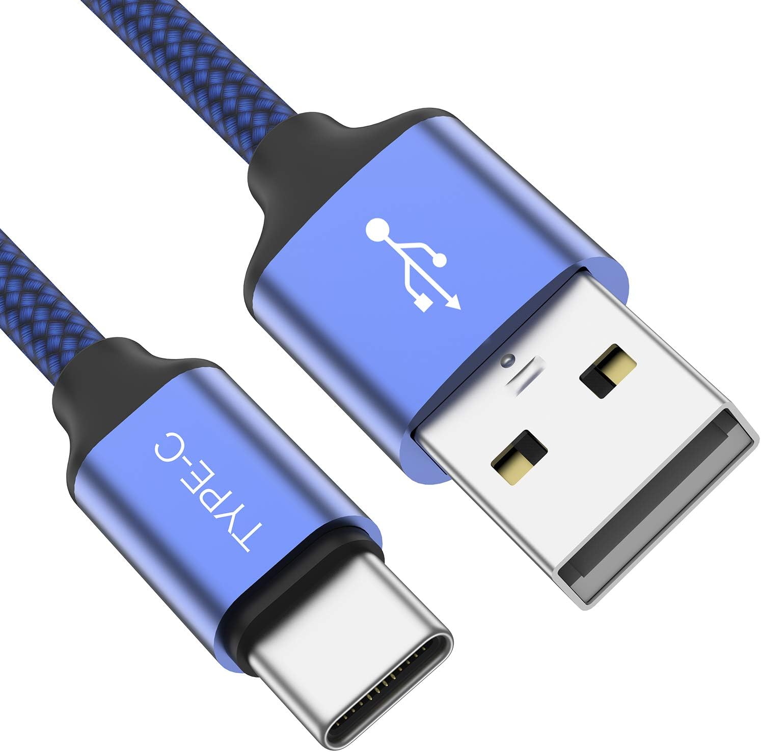 OneKer USB Type C Cable 3Ft,USB C to USB Nylon Braided Cable Fast Charger Compatible Samsung Galaxy S8 Plus,Galaxy S8,Google Pixel, Pixel XL, LG G6 V20 G5 (Blue)