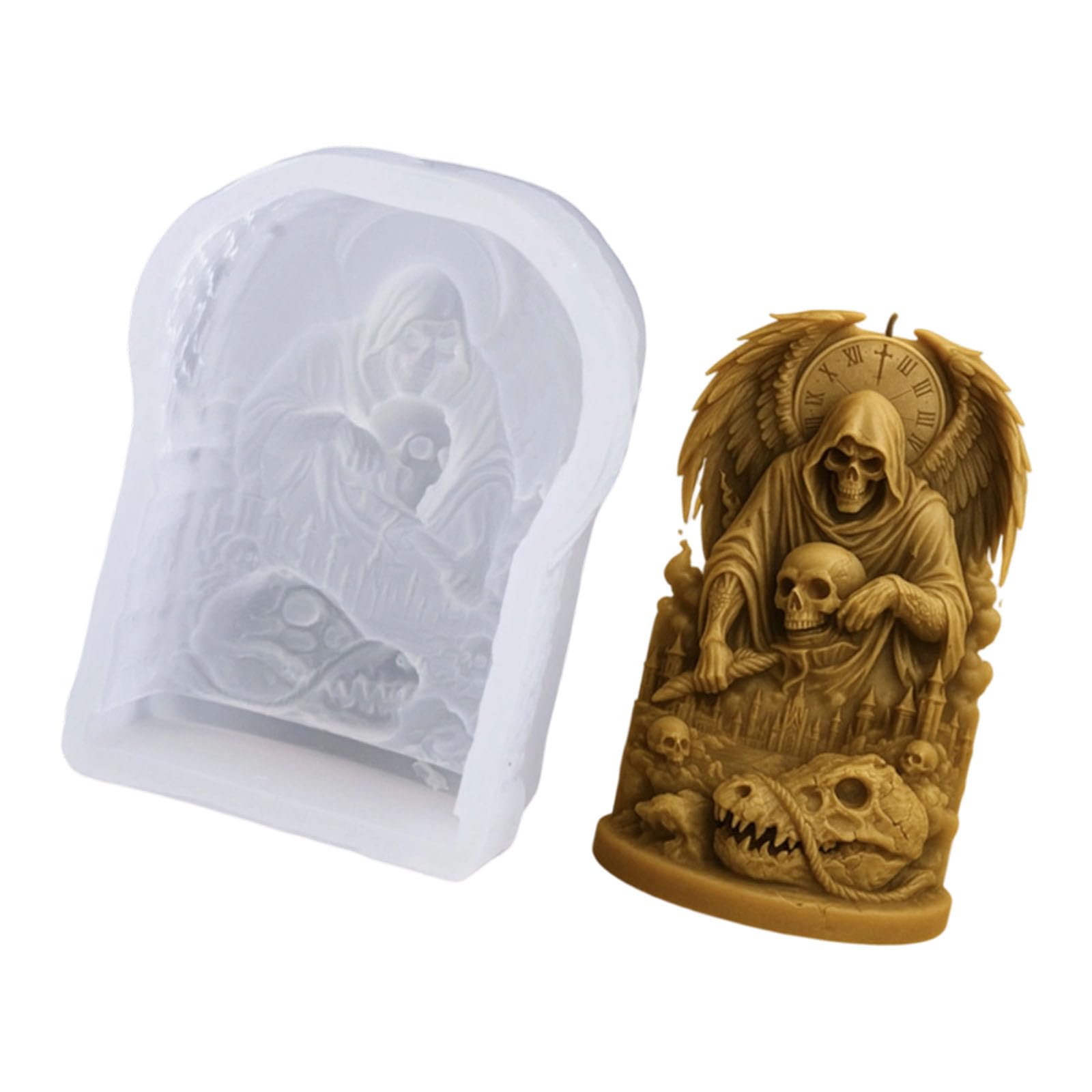 Ruinbnc A Decorative Figurine Mold For Resin Plaster Nd Wax, Flexible Resin Casting Silicone Mold For Home Decoration Projects Figurine Casting Silicone Statue Plaster Wax Easy Release Relief Home