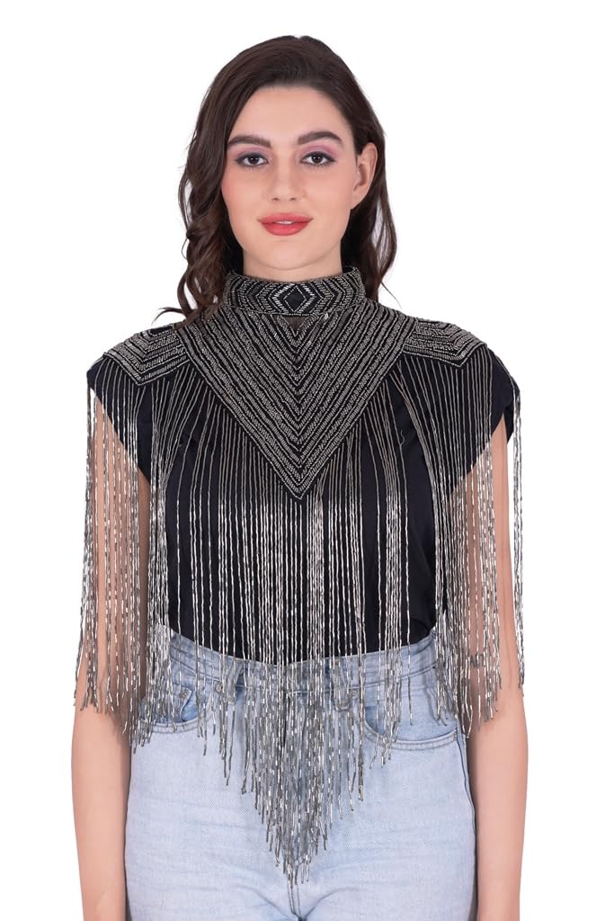 Women's Net Poncho/Cape with Embroidery Poncho for Girls-picture-12