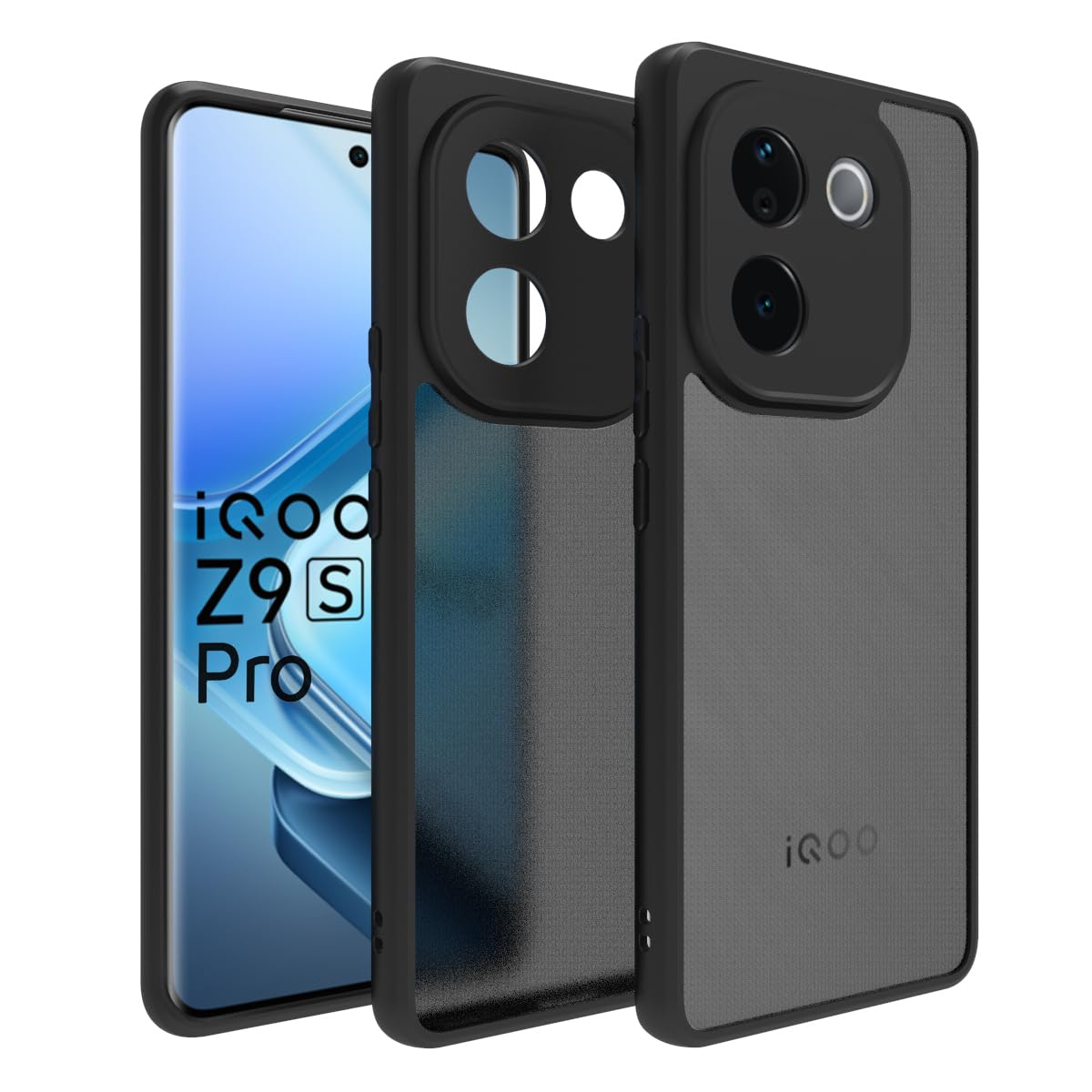 RIGGEAR Shockproof Sleek Hybrid Armor Back Cover Case for iQOO Z9s Pro 5G, Vivo T3 Pro 5G (Smoke Black Matte PC + Black TPU Bumper) (B0DGRM26F9) Amazon Price History, Amazon Price Tracker