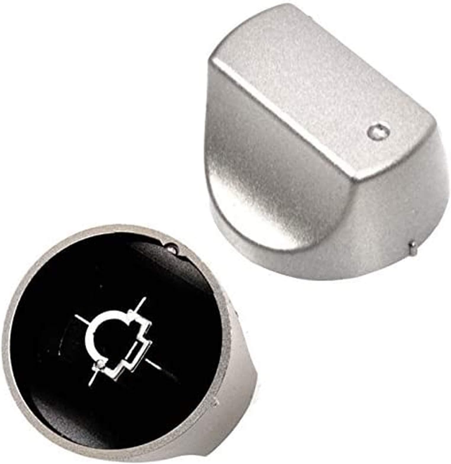 SPARES2GO Hot-Ari ix Control Switch Knobs for Hotpoint Oven Cooker Hob (Silver, Pack of 2)