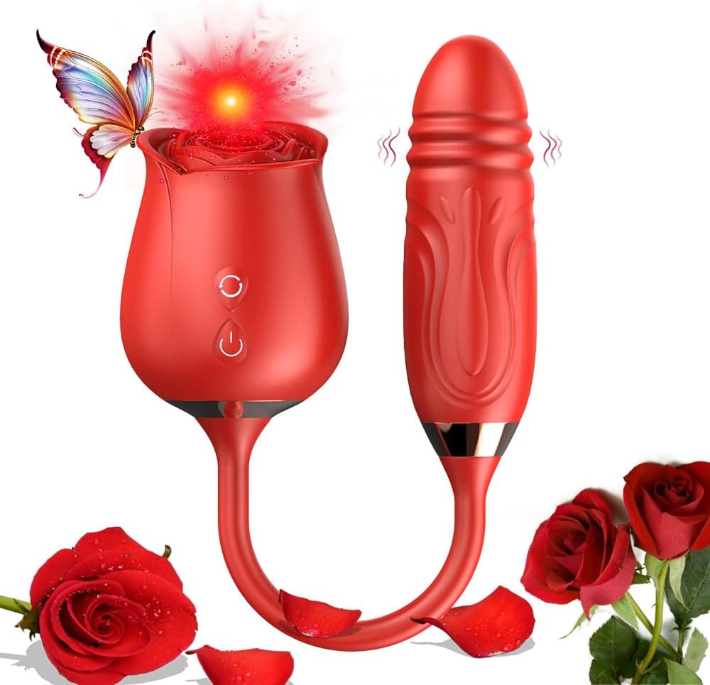 Vibrateirs for Women Today Adult, Rose Viboatorr with Tongue, Women Viboators Toys Powerful 2025 Enhanced Rose Vibratoer Stimulator 10 Speed for Womens LY5085