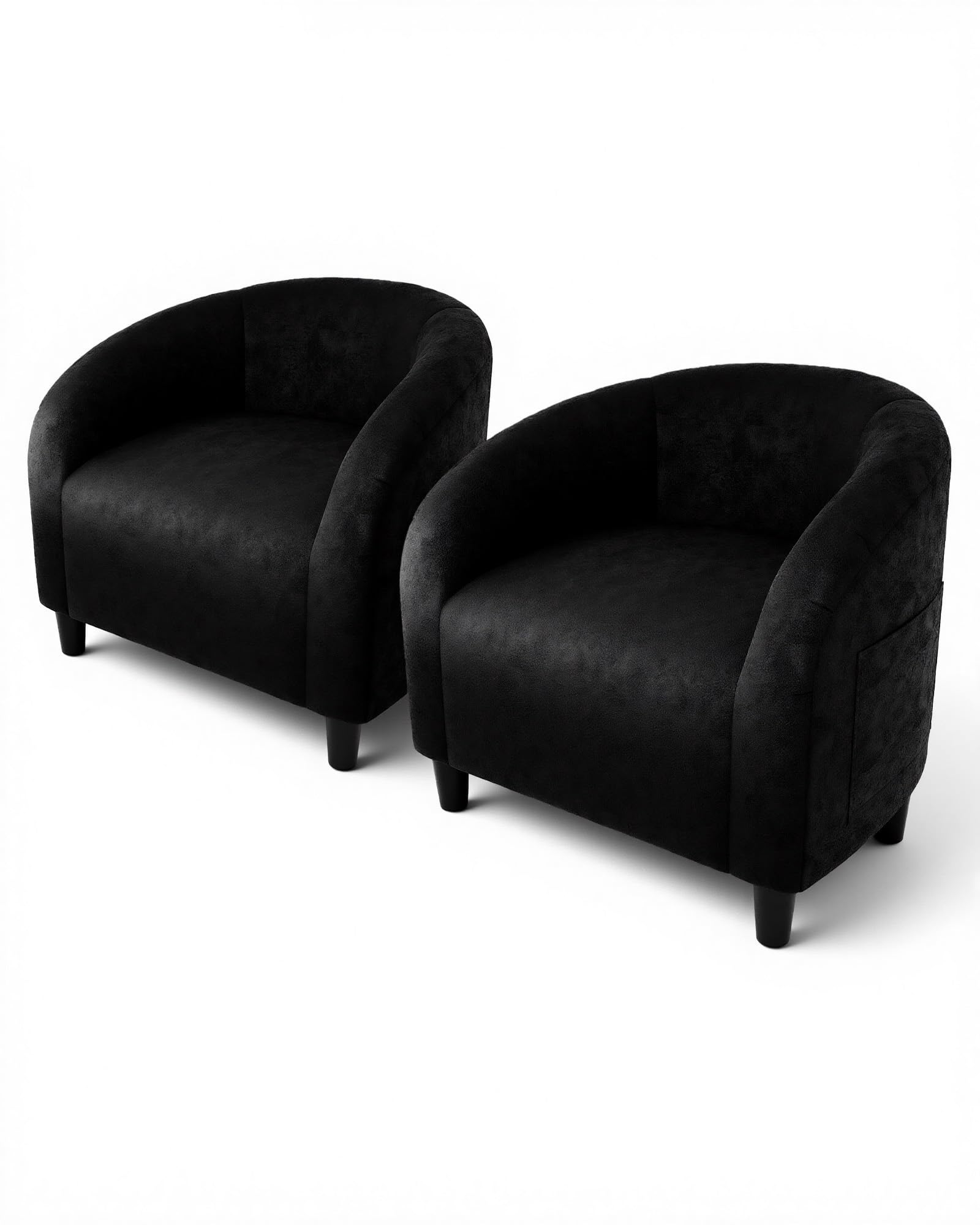 GarveeHome Accent Chair Club Chair Set of 2 Comfy Armrest Upholstered Barrel Chair with Soft Padded Seat for Living Room Bedroom Study Waiting Room(