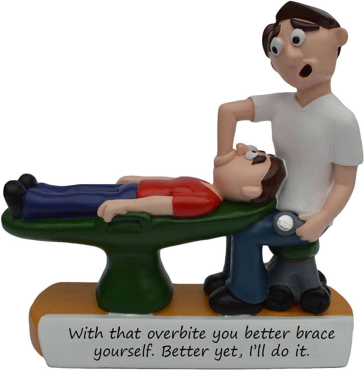 Case Creations Gifts - Hand Painted Sculpture Figurine - Orthodontist and Dentist Gift (Brace Yourself Orthodontist)