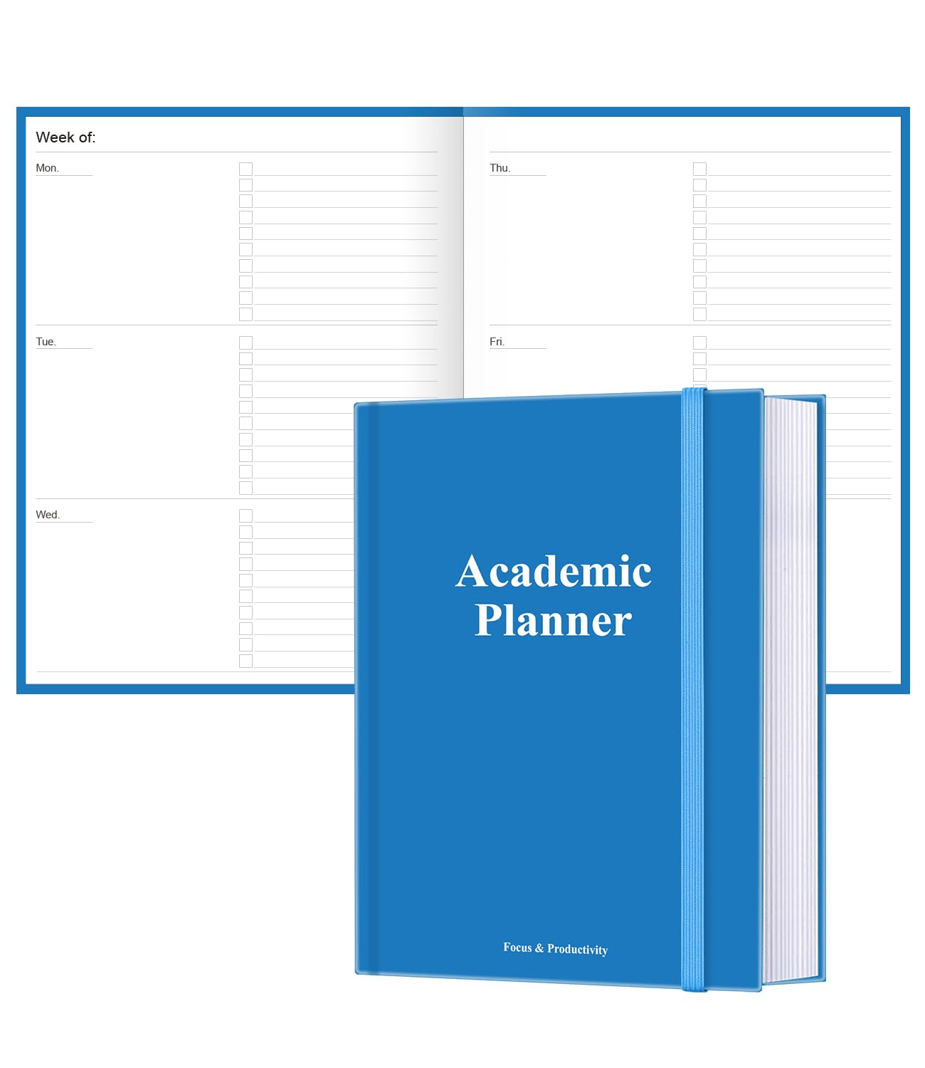 Agenda accademica 2025-2026 - Agenda settimanale non datata per studenti scolastici, liceali, universitari e infermieristici, 21,6 x 27,9 cm, blu