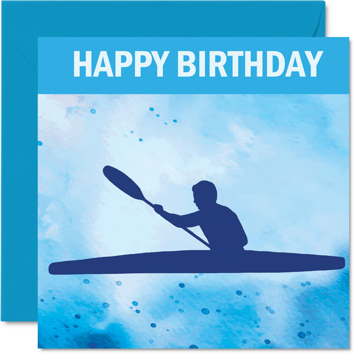 Canoeing Sport Birthday Cards - Boys in Sports - Happy Birthday Card for Boy Son Brother Grandson Nephew Uncle Cousin, 145mm Bday Greeting Cards