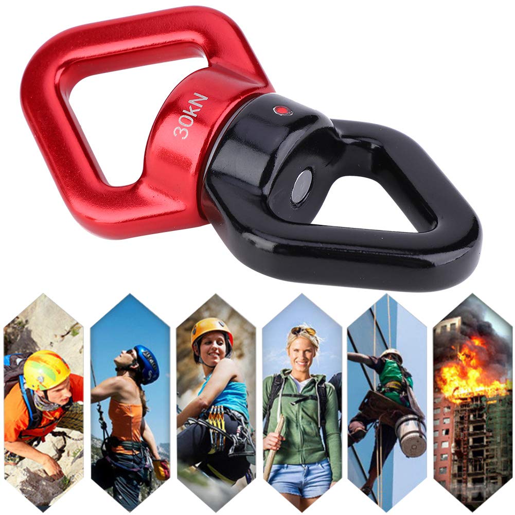 Estink Swing Swivel, 30KN Load Outdoor 360 Degree Rotational Device Safest Swing Swivel Connector Hanging Hook Accessory for Rock Climbing Hanging Hammock Yoga Aerial Dance (Red Black)