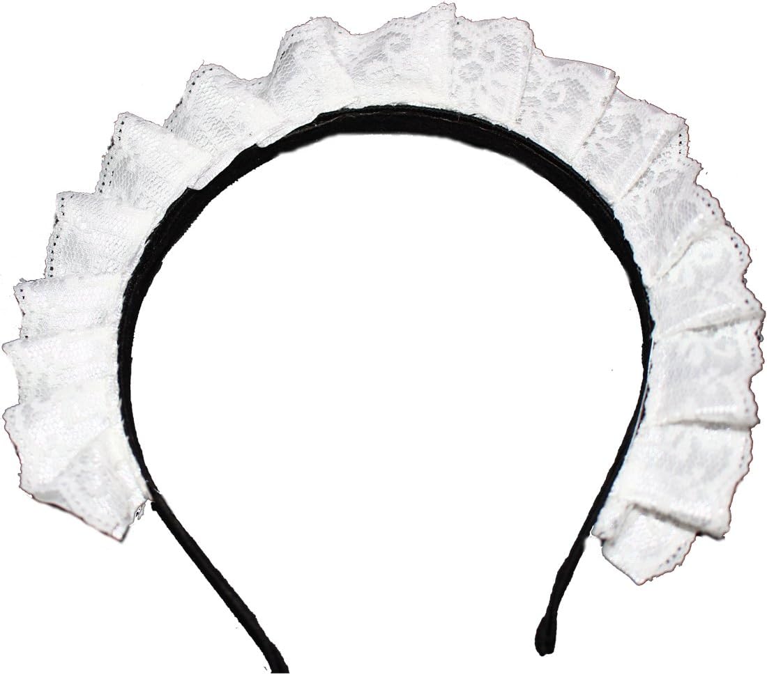 MAYSONGWomen's Maid Cosplay Hair Hoop Gothic Headband white