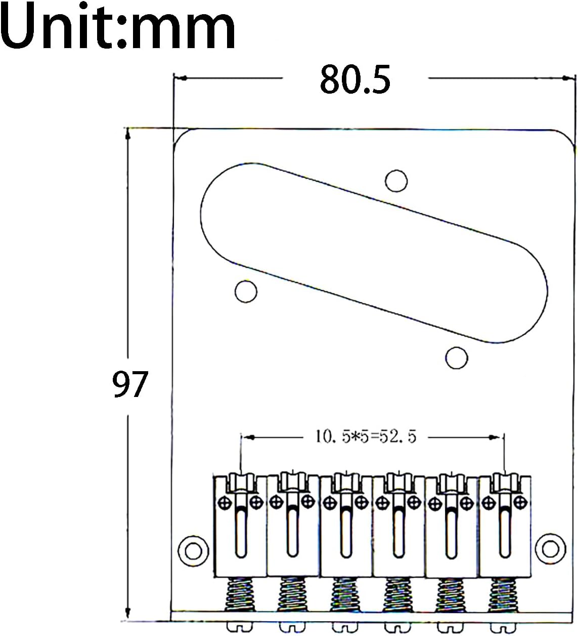 TL Carved Pattern 6 String Roller Bridge for Telecaster Style Electric Guitar (Chrome)
