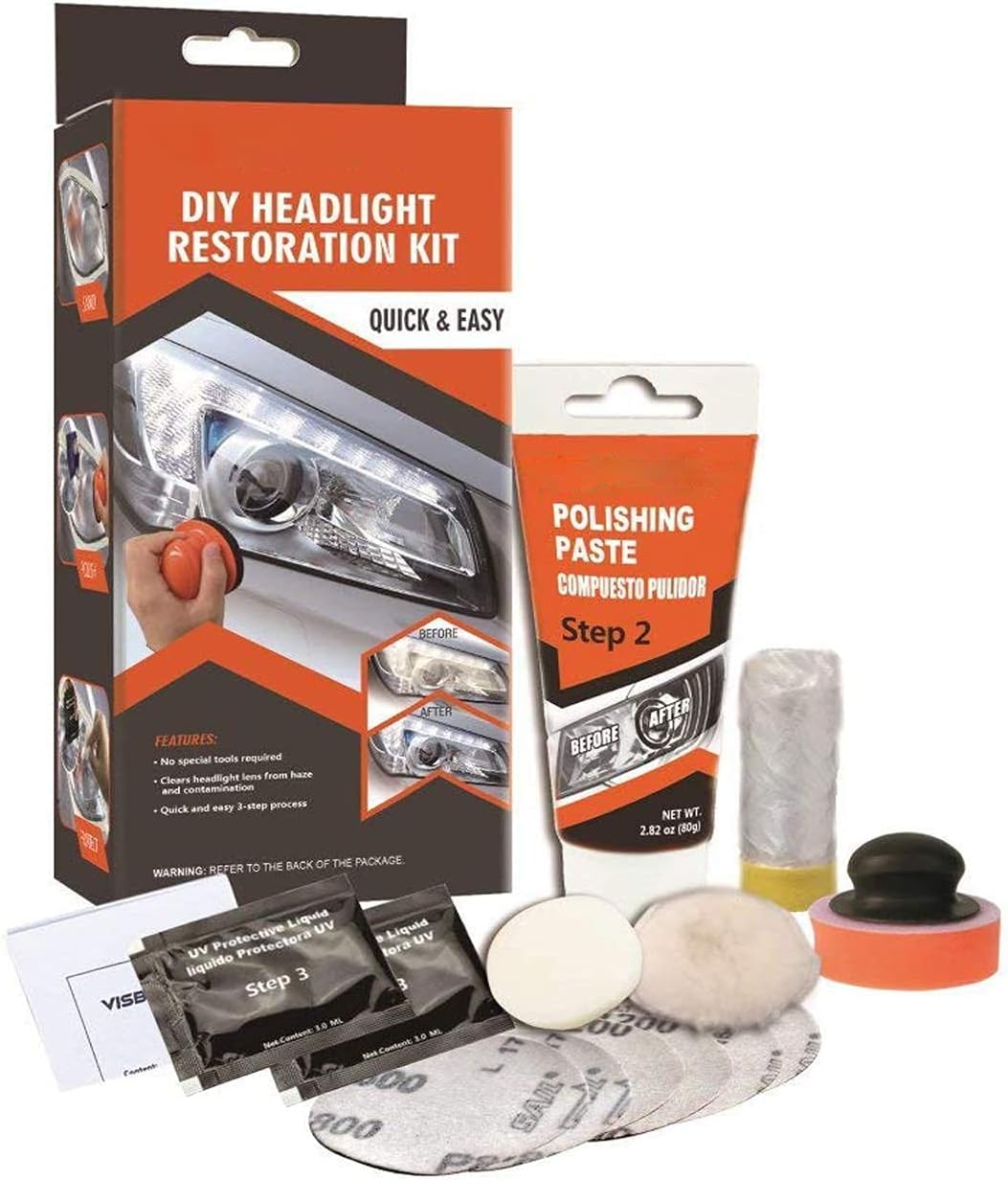 Professional Headlight Restoration Kit DIY Headlamp Brightener Car Care Repair kit Head Lense Clean