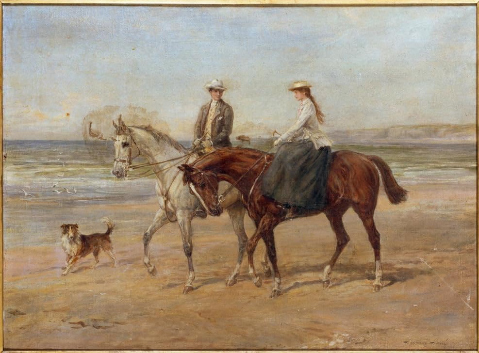 Affiche toile de maître Heywood Hardy Cavaliers sur le rivage impression d'art