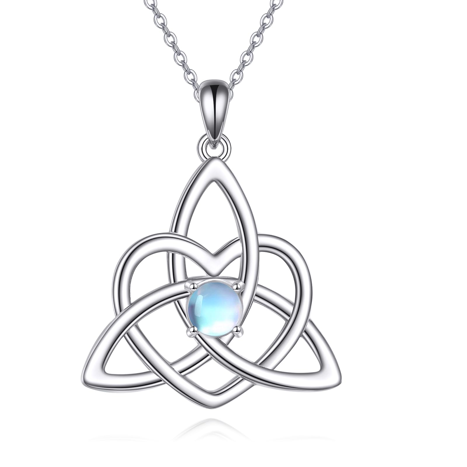 VONALA Collar de nudo de bruja, plata de ley 925, colgante de nudo celta, collar de buena suerte, joyería celta, regalo para mujeres y niñas, talla única, Plata esterlina, No es una piedra preciosa